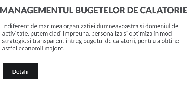 Managementul bugetelor de calatorie